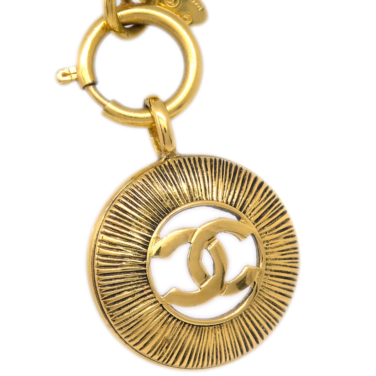 Chanel Gold Medallion Pendant Necklace 3847