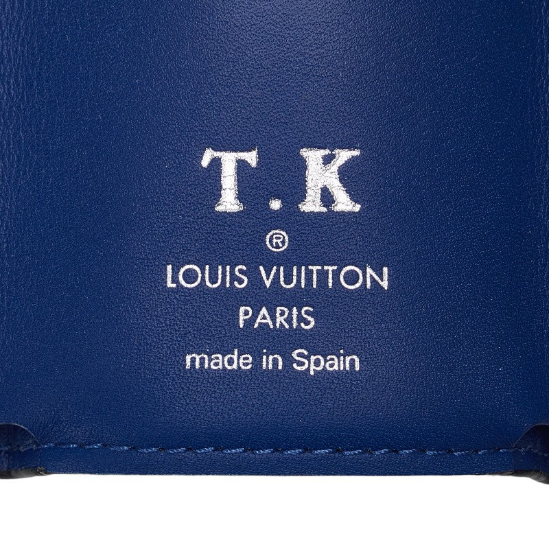 Louis Vuitton Monogram Taiga Dialovery Three Fed Wallet Compact Wallet M67620 Cobalt Blue PVC Leather Men LOUIS VUITTON