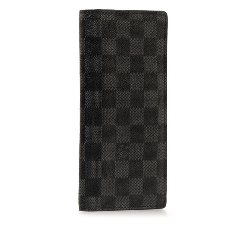 Louis Vuitton Damier Graphite Portefolio Brother Long Wallet N62665 Black PVC Leather Men LOUIS VUITTON