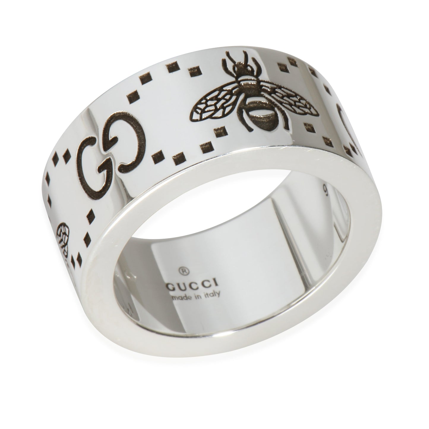 Gucci GG And Bee Band Ring in Sterling Silver