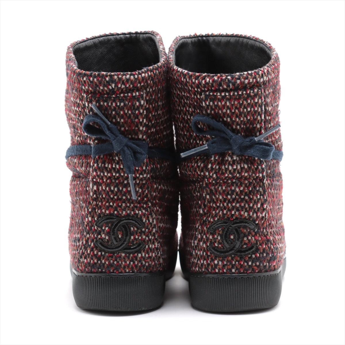 Chanel Coco 14AW Tweed Highcut Sneaker 40 1/2  Multicolor G30136