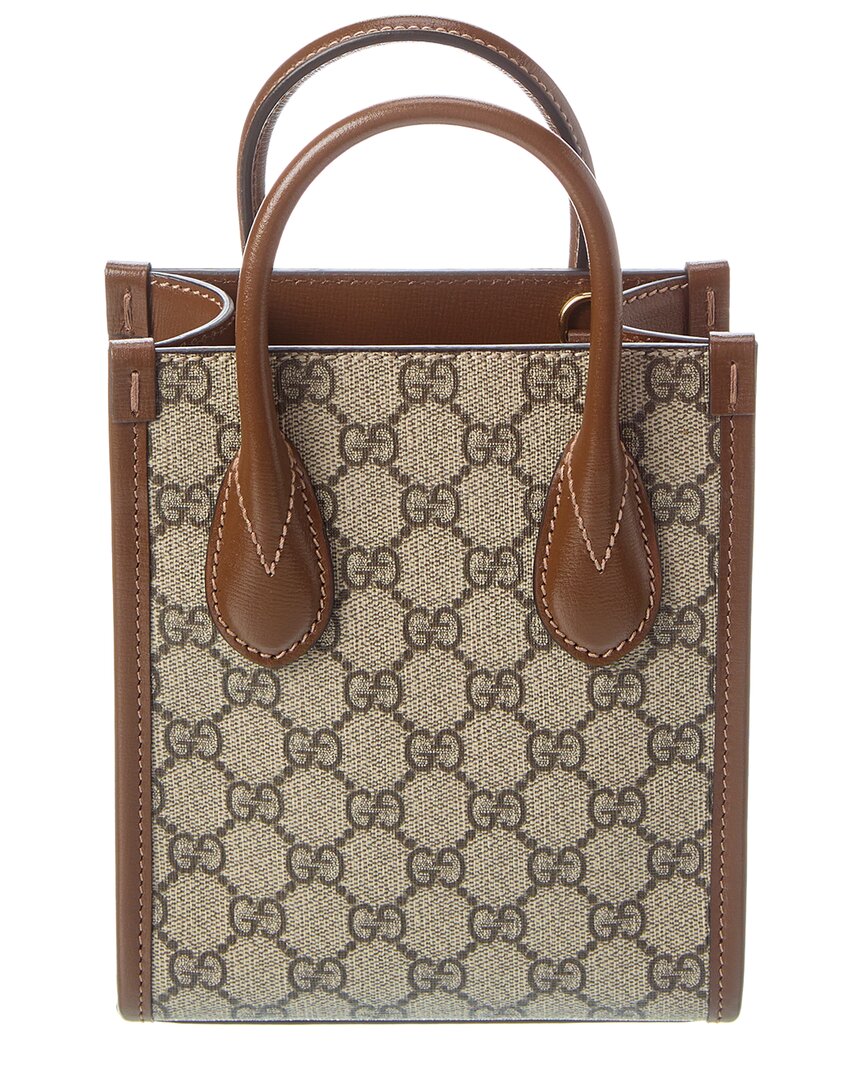 Luxury Gucci Trending 2025 Mini GG Supreme Canvas & Leather Tote