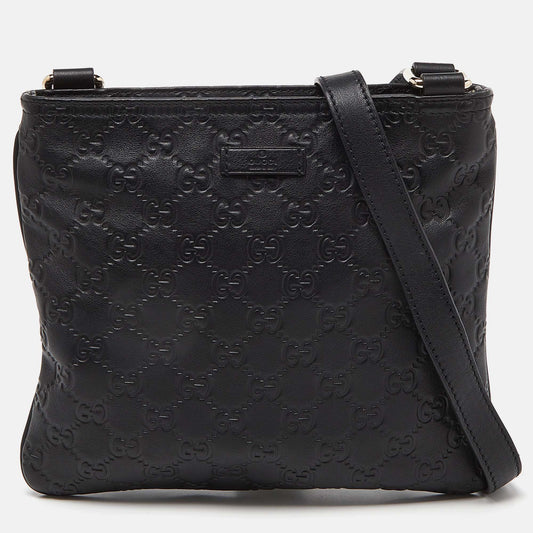 Luxury Gucci Trending 2025 Black Luxury Gucci Trending 2025ssima Leather Flat Crossbody Bag