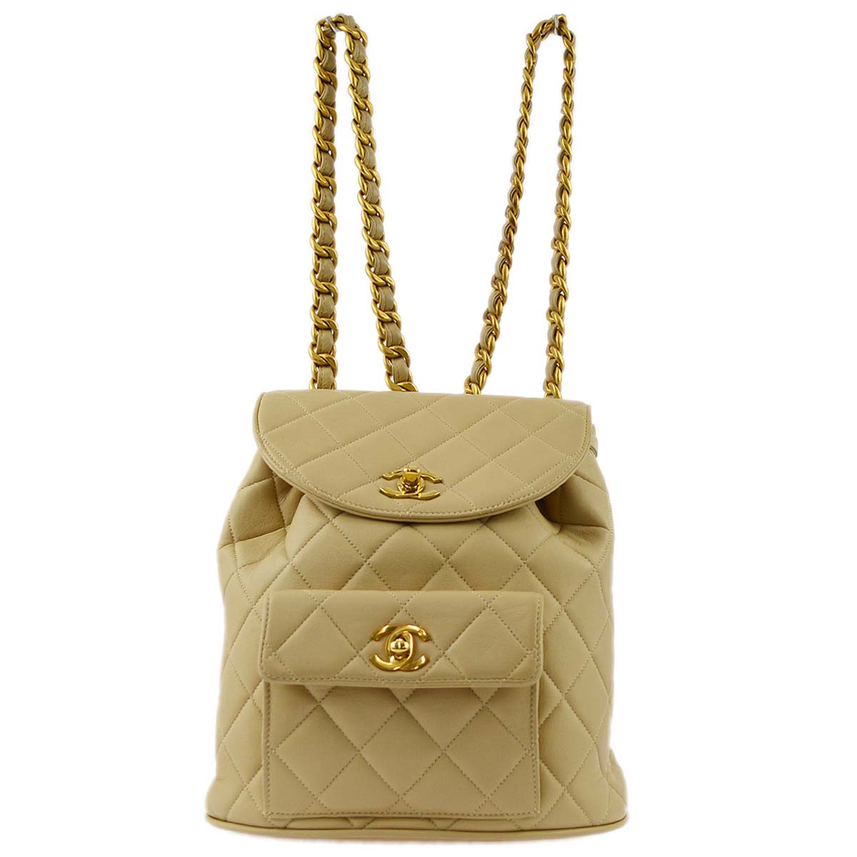 Chanel Beige Lambskin Duma Backpack Large