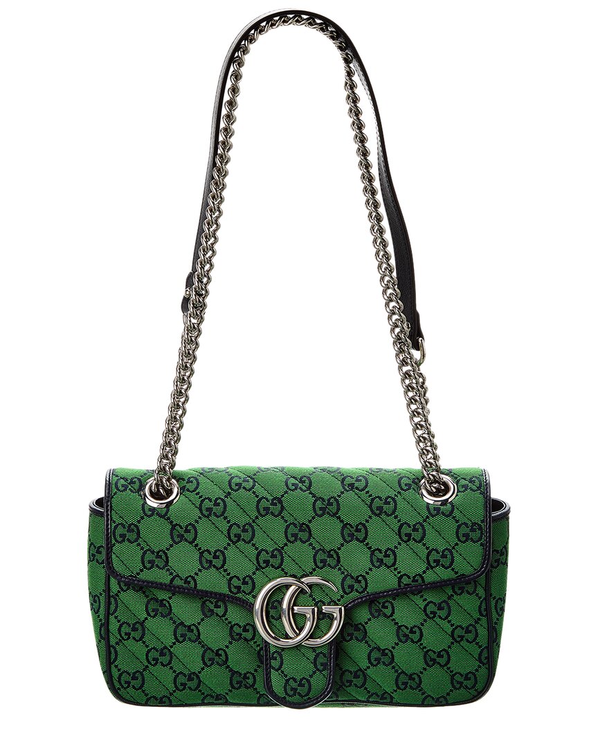 Luxury Gucci Trending 2025 GG Marmont Small GG Canvas & Leather Shoulder Bag