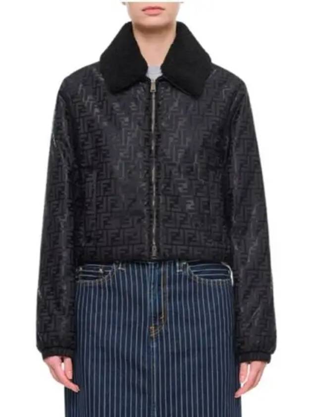 Luxury Fendi Ski FF Nylon Jacket Black