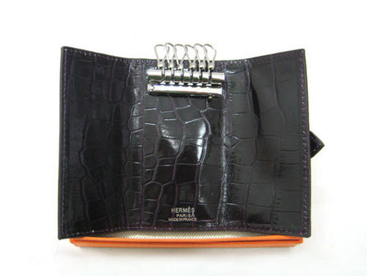 Luxury Hermes Wallet H1132 Accessory Crocodile Purple