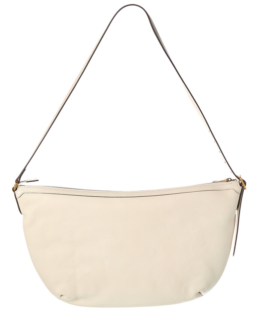 Gucci Logo Print Half Moon Leather Hobo Bag