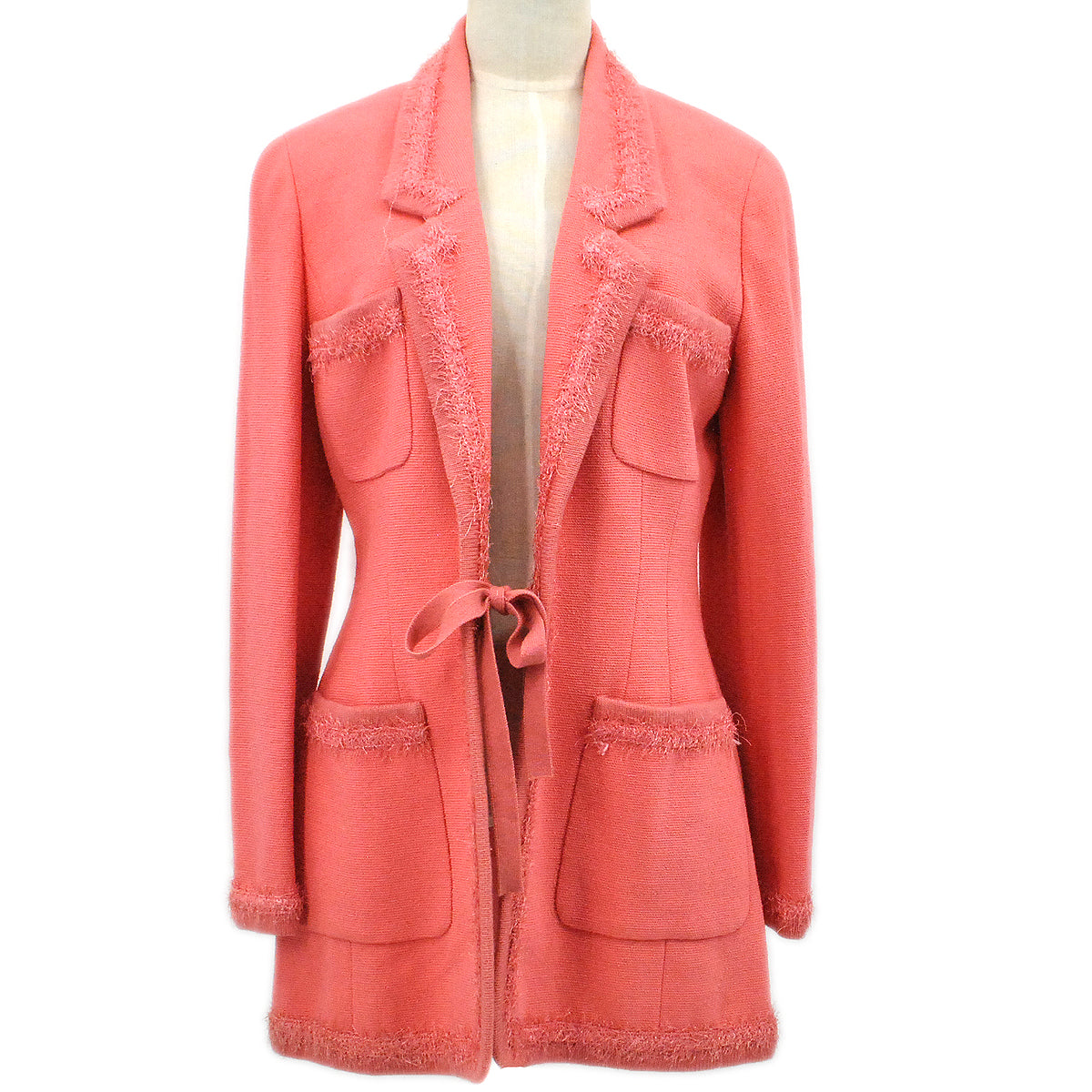 Luxury Chanel Fall 1994 frayed-detailed single-breasted blazer #40