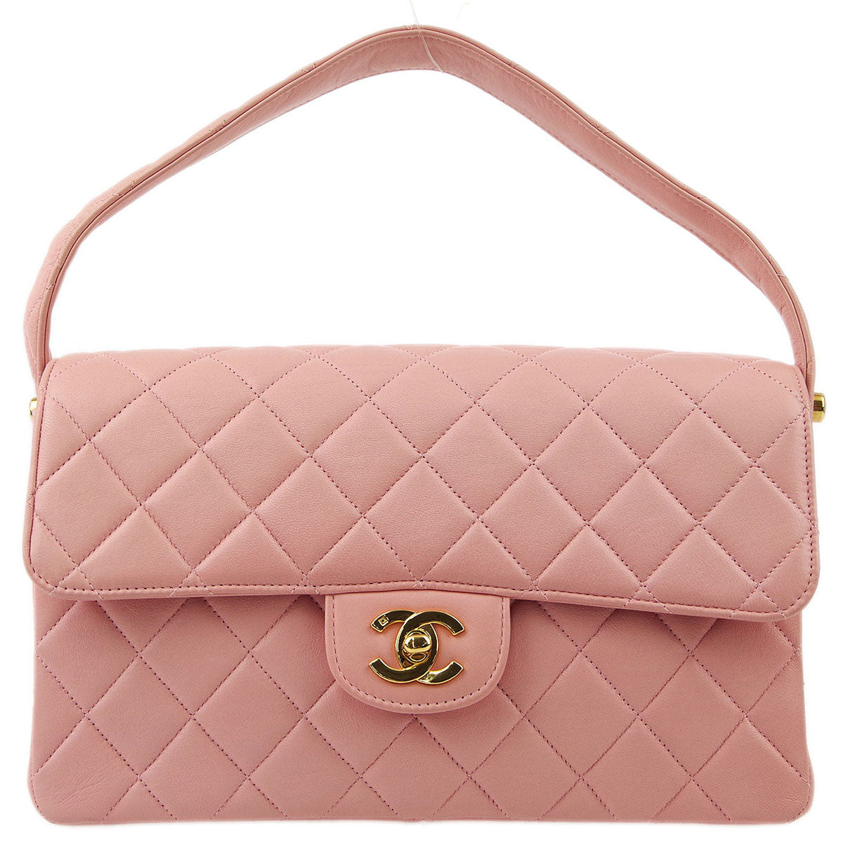 Chanel Pink Lambskin Double Sided Classic Flap Handbag