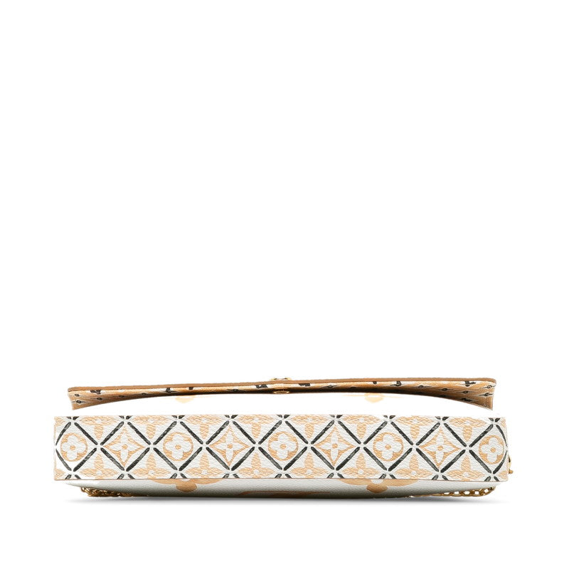 Louis Vuitton Monogram Canvas Poschet Felice Baseball Chain Shoulder Bag M82520 White PVC Leather  Louis Vuitton