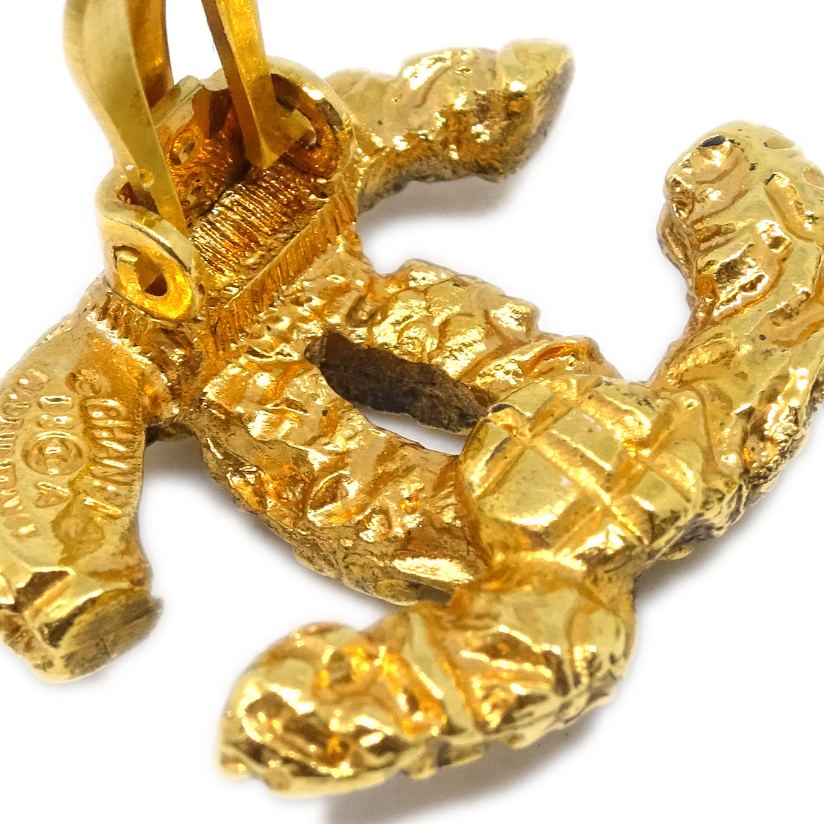 Chanel CC Earrings Clip-On Gold 03A