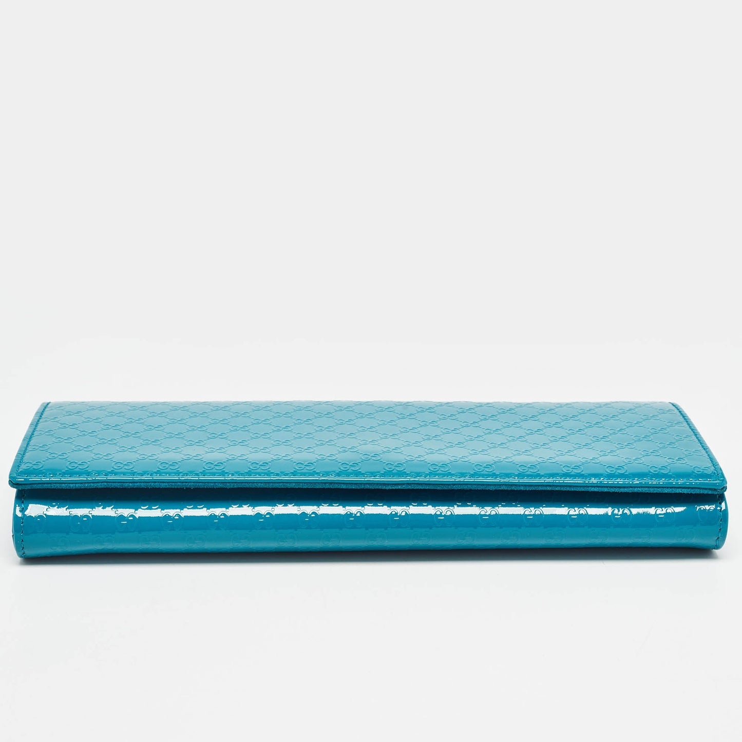 Luxury Gucci Trending 2025 Teal Blue MicroLuxury Gucci Trending 2025ssima Patent Leather Broadway Clutch