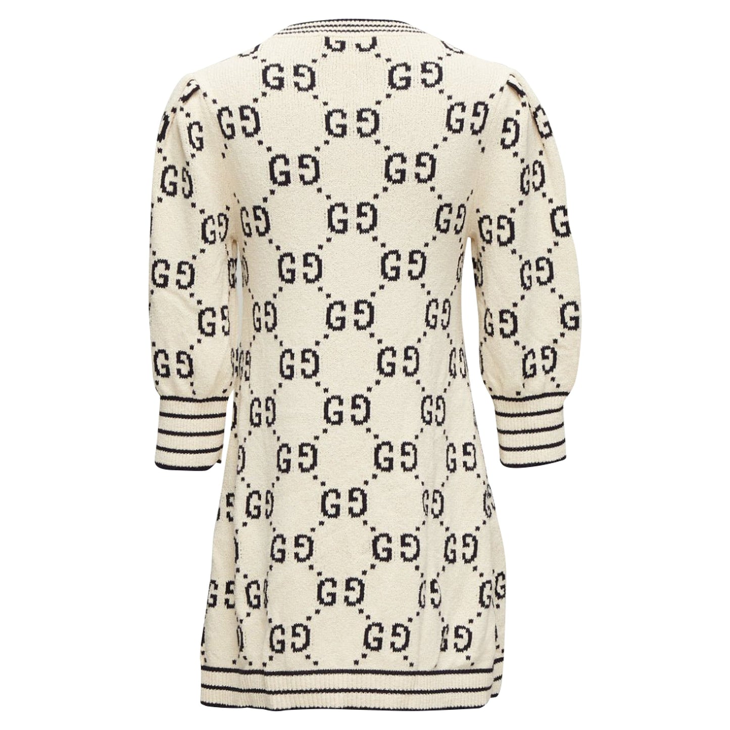 Gucci cotton GG logo jacquard striped rib sweater dress
