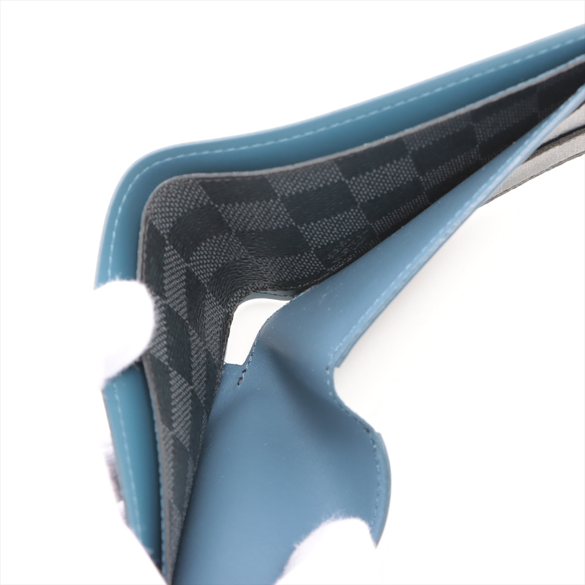 Louis Vuitton Damiere Portfolio Multiple N64434 Blue x Black Compact Wallet