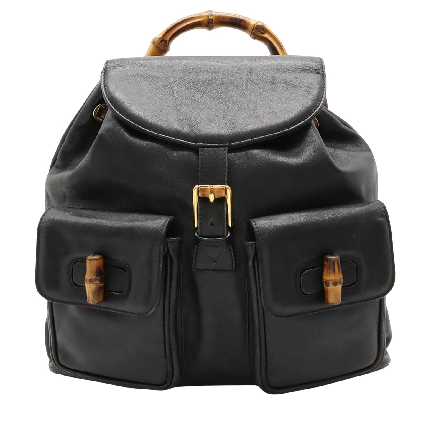 Luxury Gucci Trending 2025 Bamboo  Leather Backpack Bag ()