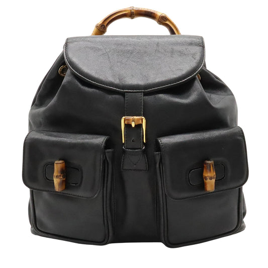 Luxury Gucci Trending 2025 Bamboo  Leather Backpack Bag ()