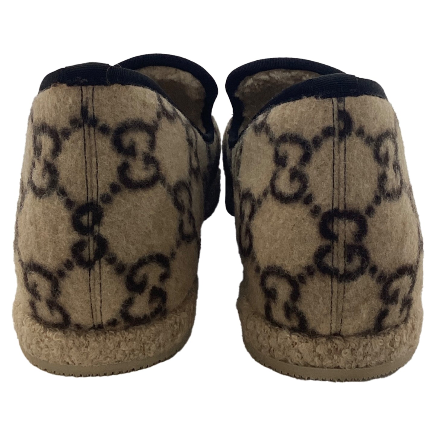 Gucci Covered GG Monogram Fria Horsebit Loafers in Beige Wool