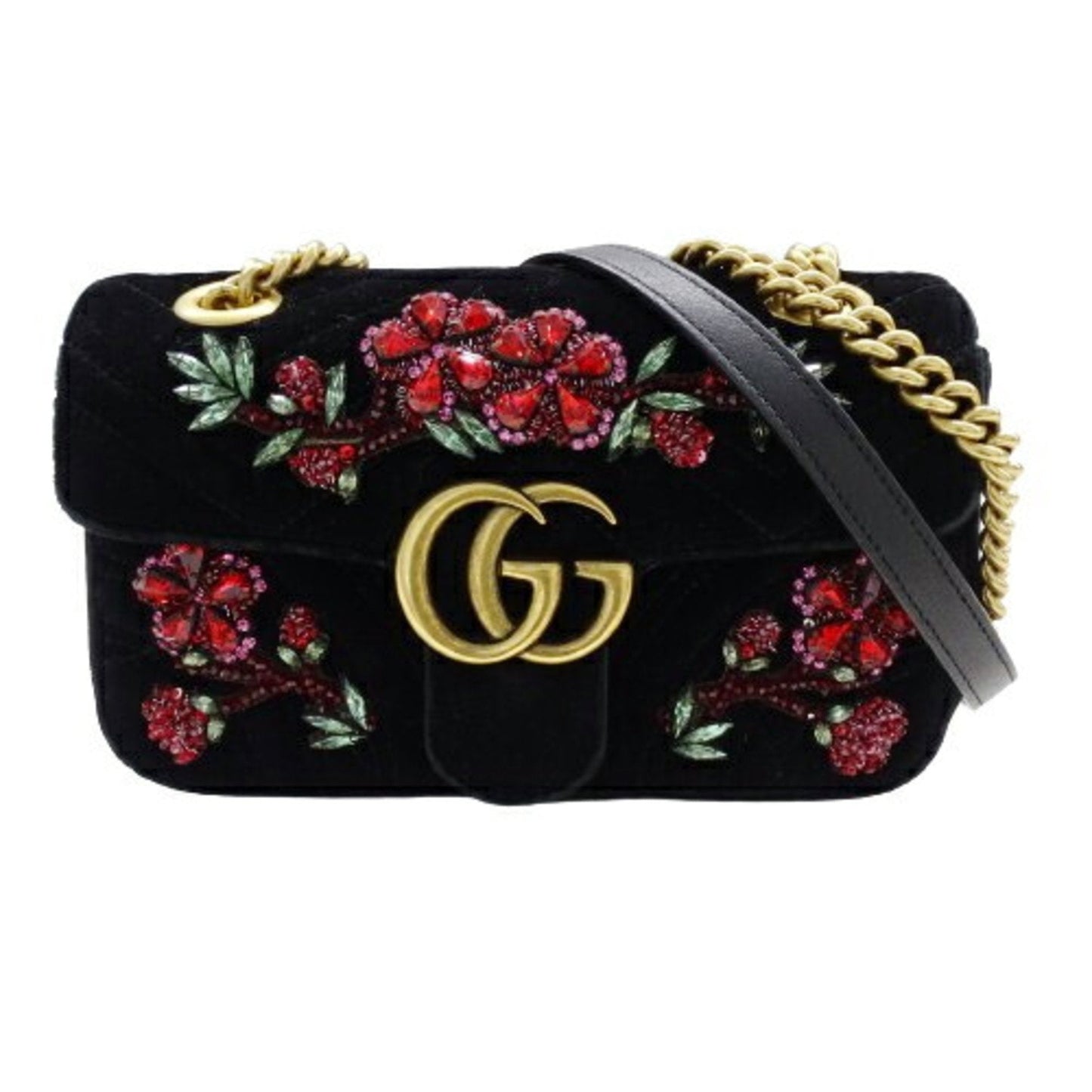 Gucci Gg Marmont  Velvet Shoulder Bag ()