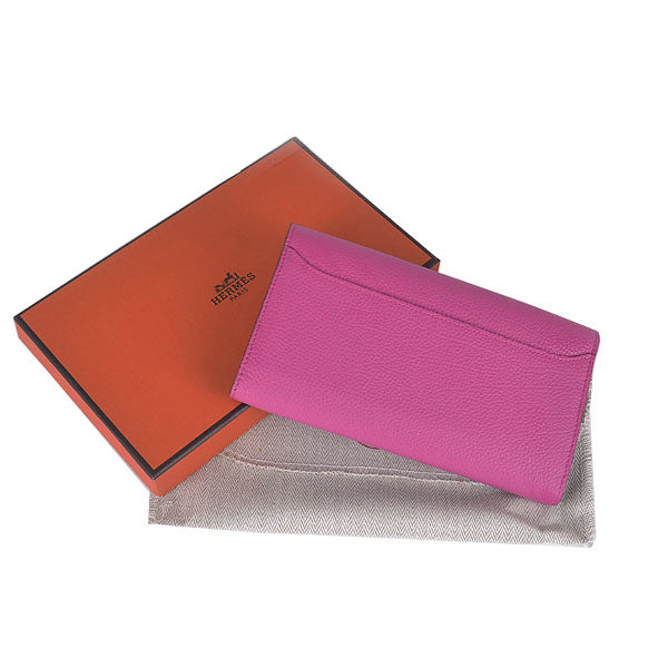 Luxury Hermes Wallet H6023 Wallet Cow Leather Pink