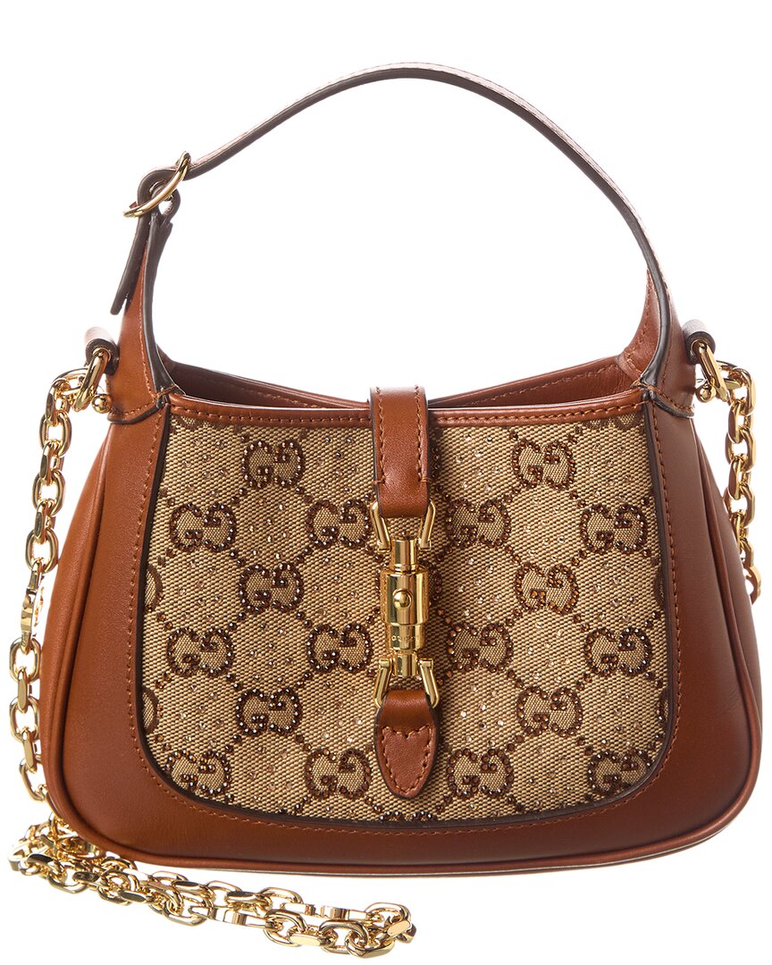 Luxury Gucci Trending 2025 Jackie 1961 Mini GG Canvas & Leather Shoulder Bag