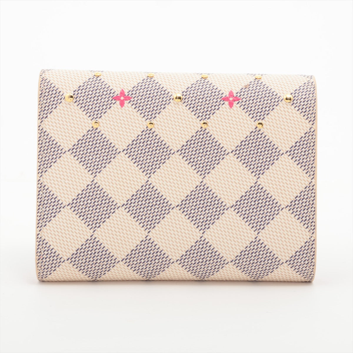 Louis Vuitton Damier Azur Portfolio Victoria N64614 Pink Compact Wallet
