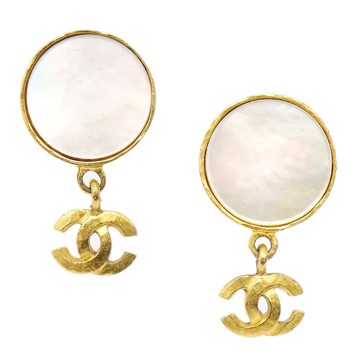 Luxury Chanel Earrings Clip-On Pearl Gold 95A