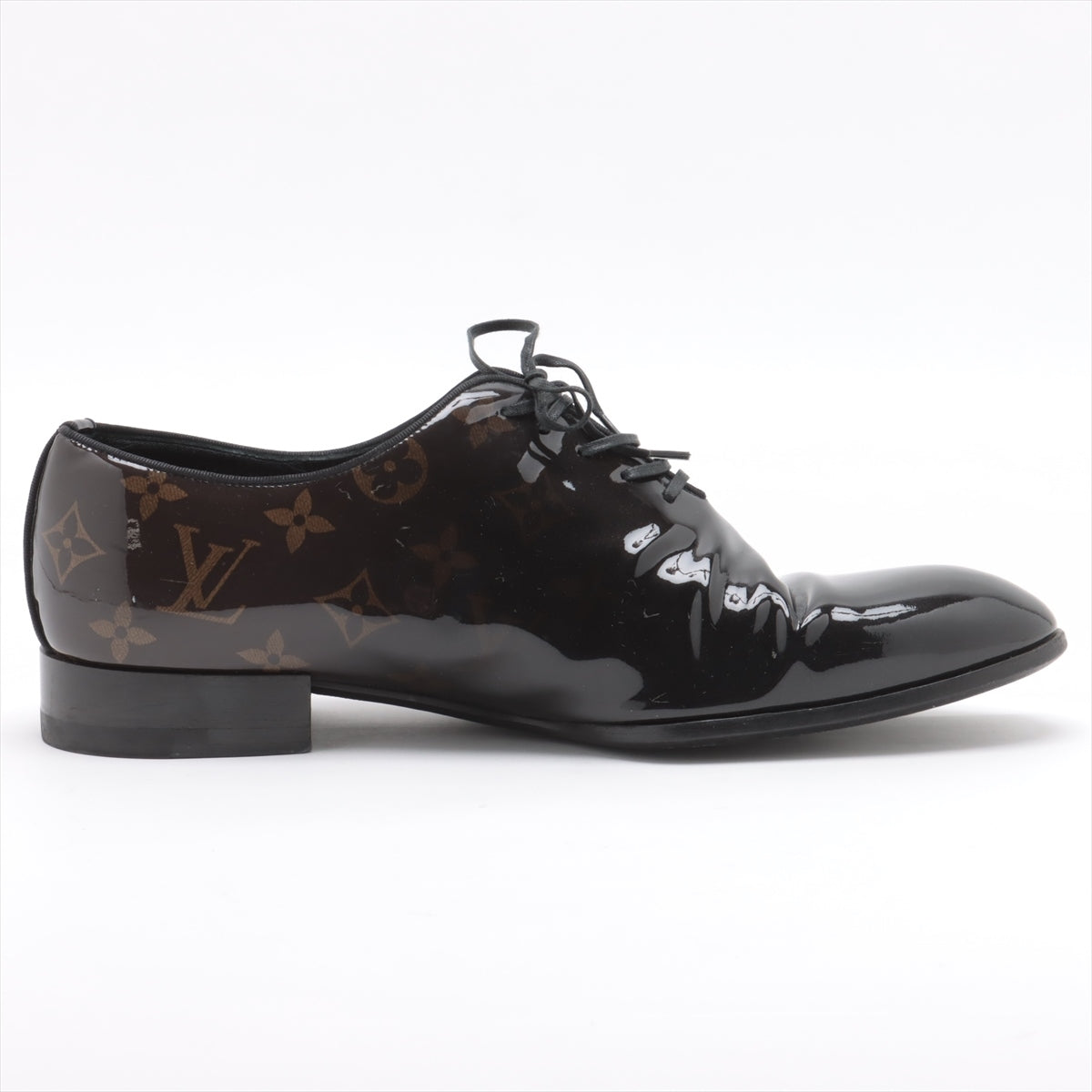 Louis Vuitton LV Vandom Line 18 Years Patentless Dress Shoes 6 1/2 Men Black  Brown DI0198 Monogram
