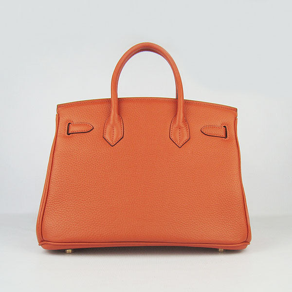 Luxury Hermes Birkin 30cm Togo Leather Handbags Orange Golden