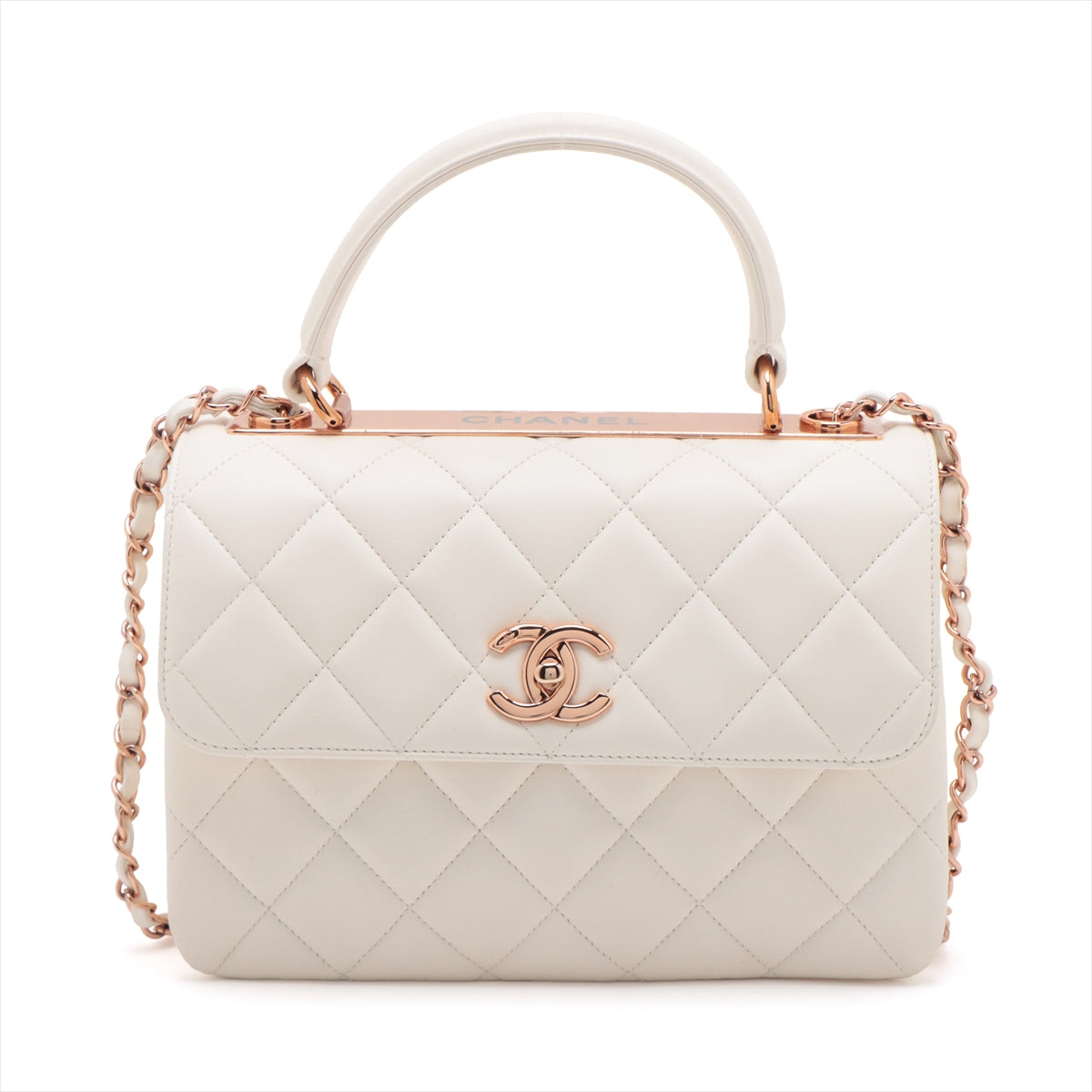 Chanel Matrasse  2WAY Handbag White Pink G Gold