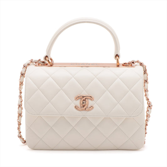 Chanel Matrasse  2WAY Handbag White Pink G Gold