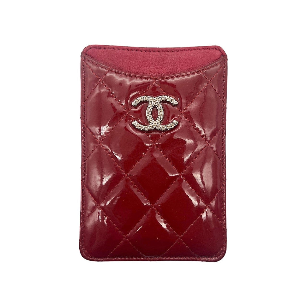 Luxury Chanel Red Patent Leather Card Holder