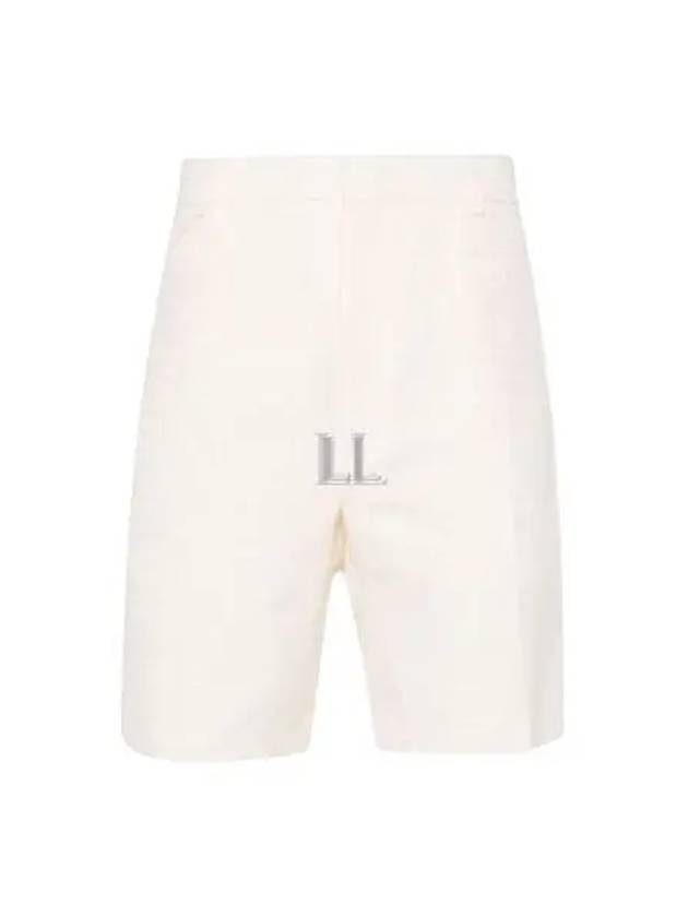 Luxury Fendi Bermuda FF Cotton Shorts White