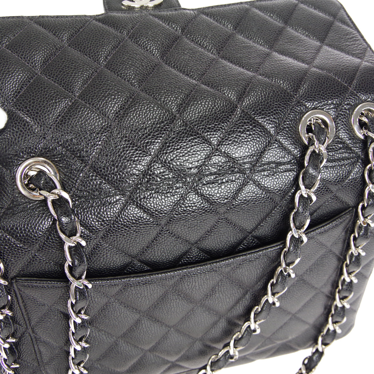 Luxury Chanel 2000-2001 Classic Flap Jumbo SHW Black Caviar
