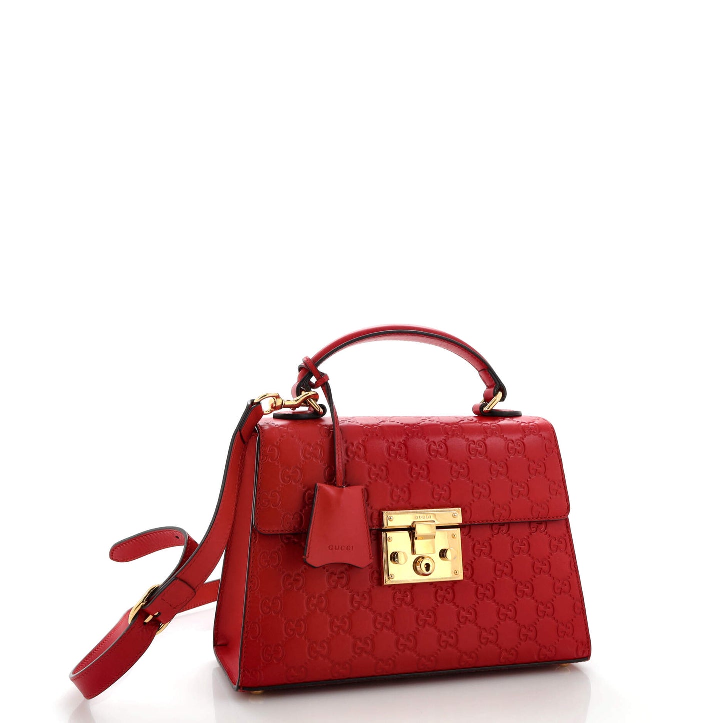 Padlock Top Handle Bag Guccissima Leather Small