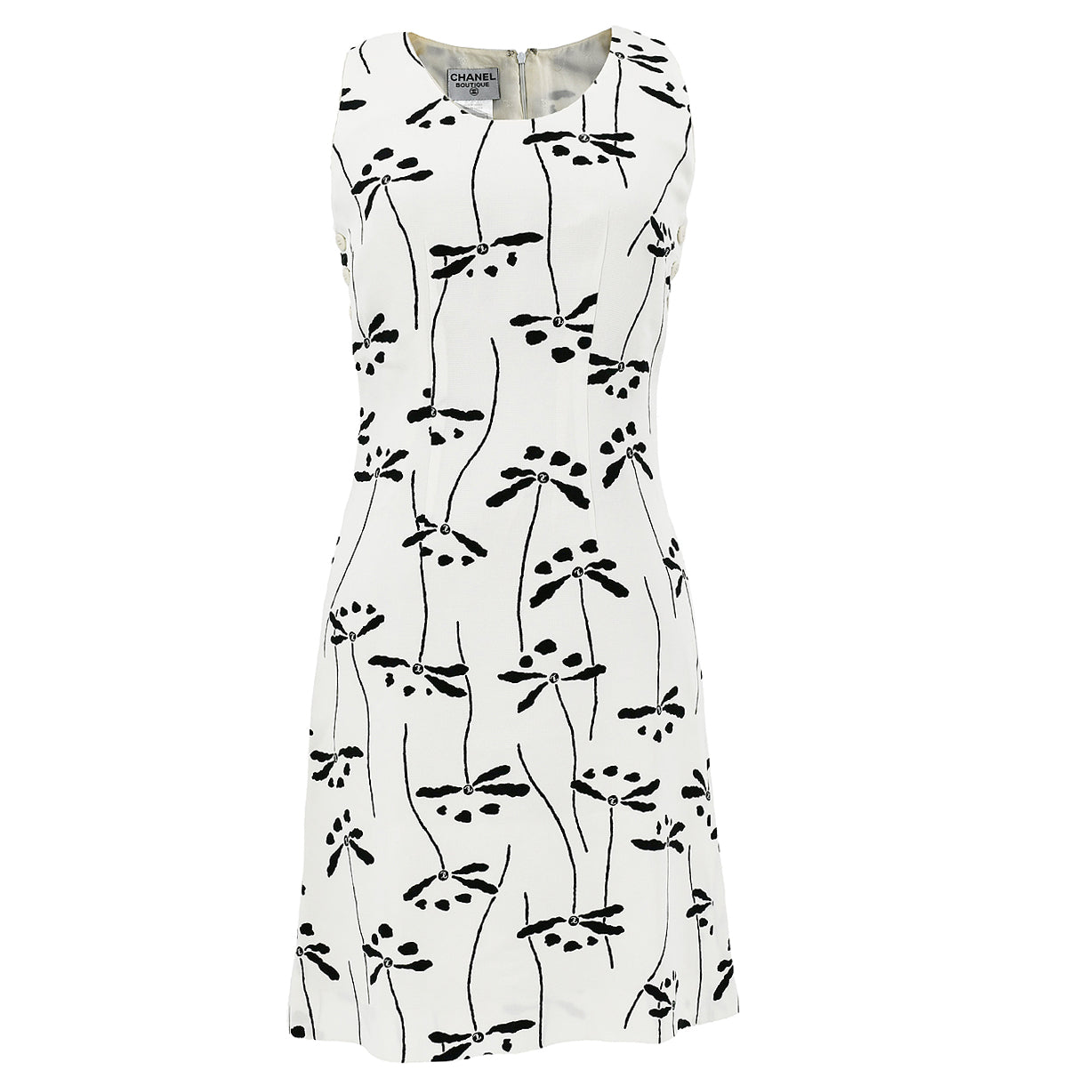 Luxury Chanel 1998 spring floral-print sleeveless dress #36