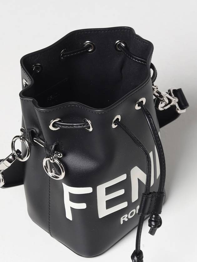 Luxury Fendi Roma Mon Tresor Leather Small Bucket Bag Black