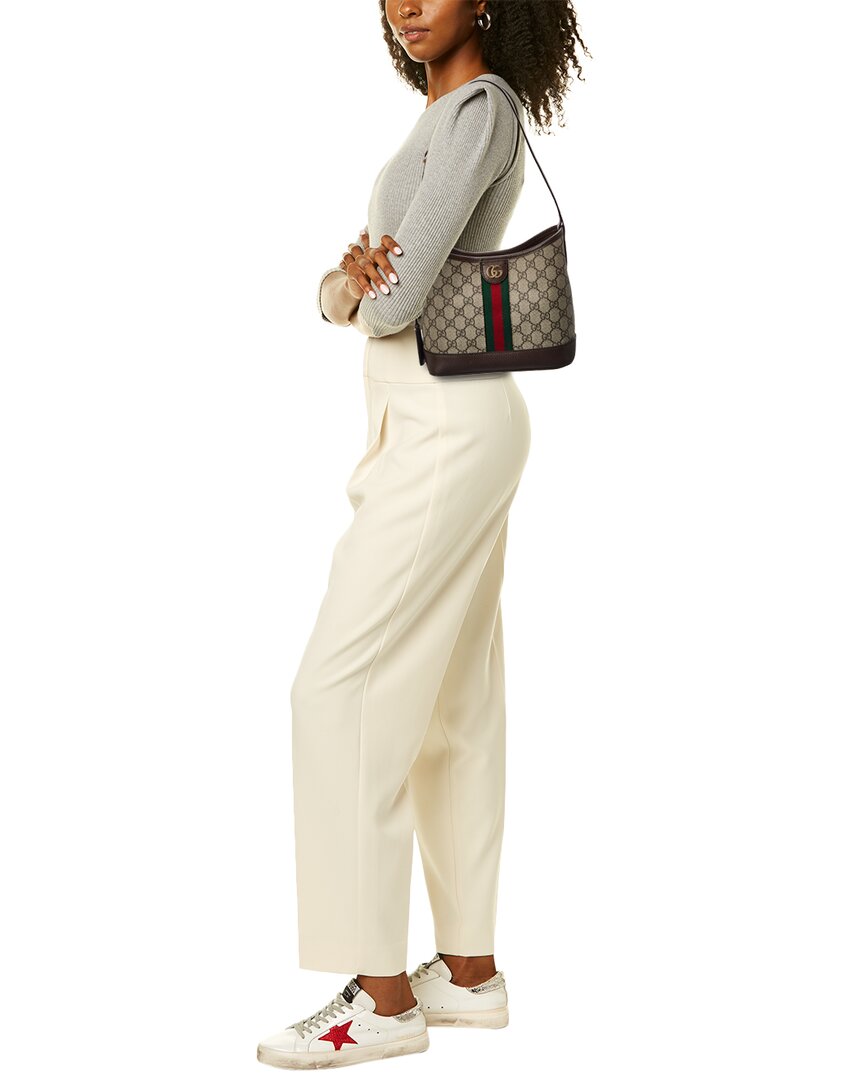 Luxury Gucci Trending 2025 Ophidia GG Small GG Supreme Canvas & Leather Shoulder Bag