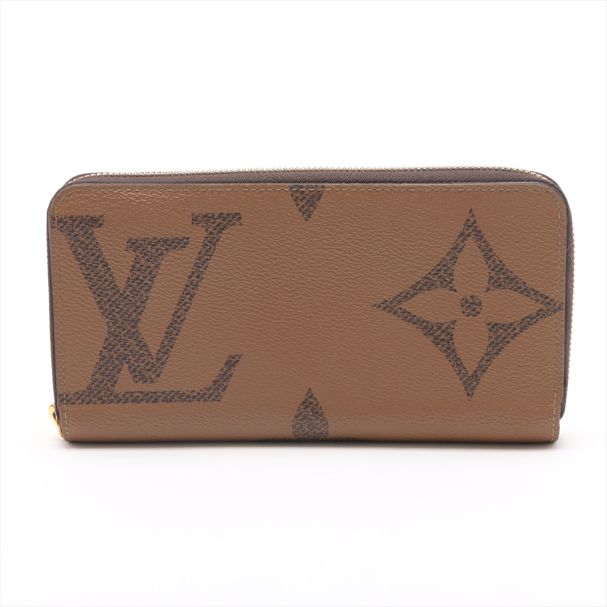 Louis Vuitton Giant Monogram Reversee Zippie Wallet M69353 Black X Brown Round Zip Wallet