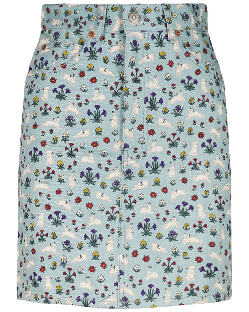 Luxury Gucci Trending 2025 Washed Denim Skirt