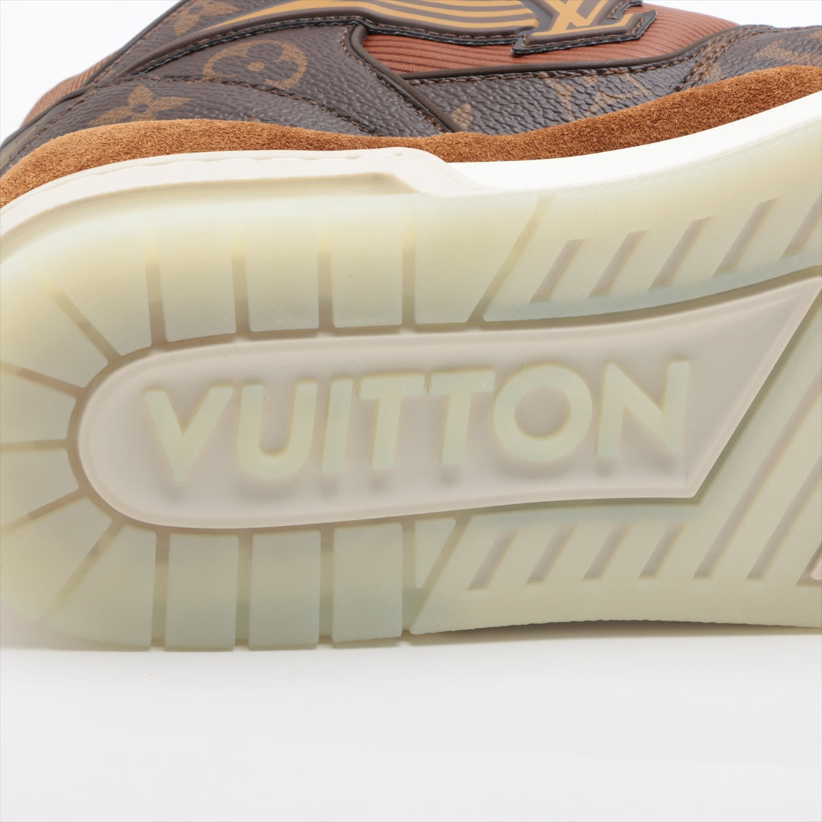 Louis Vuitton LV Trainer Line 20 Years PVC Suede High-Cut Sneaker 8 Men Brown GO0260 Monogram LV Logo Change