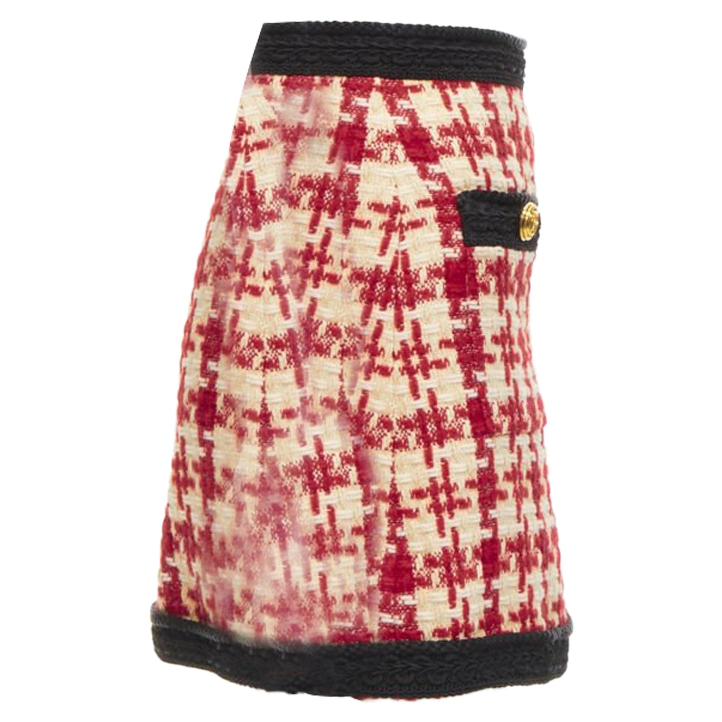 Gucci checke tweed tone GG button mini skirt