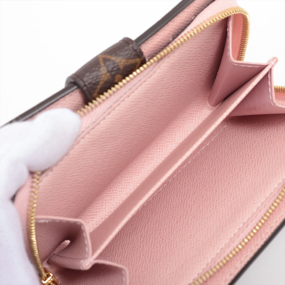 Louis Vuitton Monogram Portfolio Juliet M80973 Rose Valerie Compact Wallet Initial Into