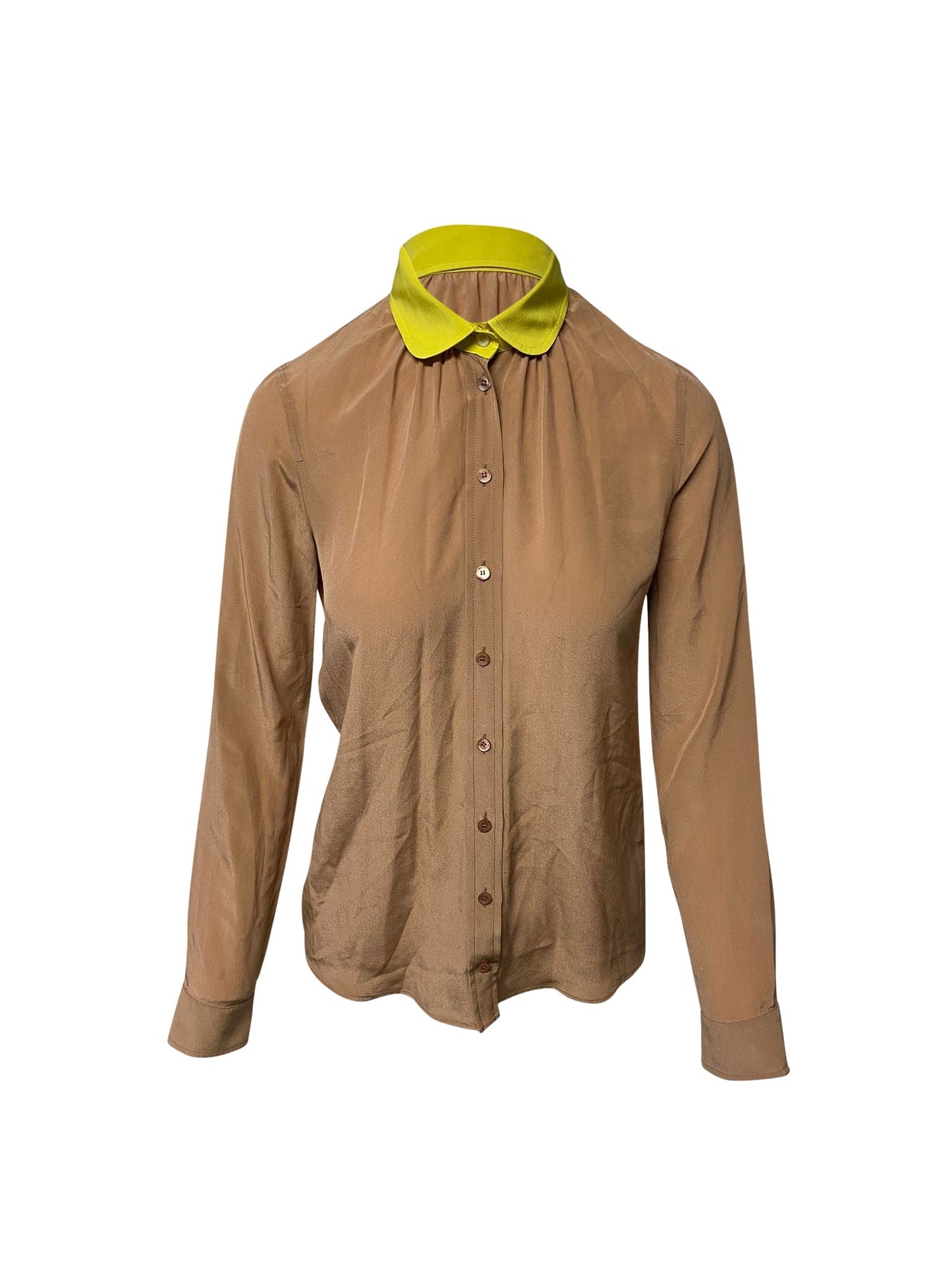 Luxury Gucci Trending 2025 Buttondown Shirt in Brown Silk