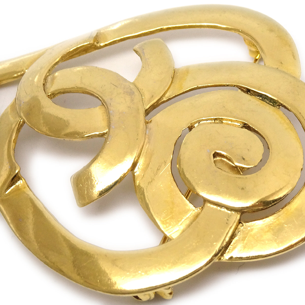 Luxury Chanel 1995 Heart Brooch Pin Gold 95P
