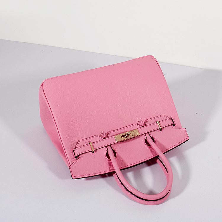 Luxury Hermes 30cm Birkin Bag Epsom Leather with Strap Pink Gold