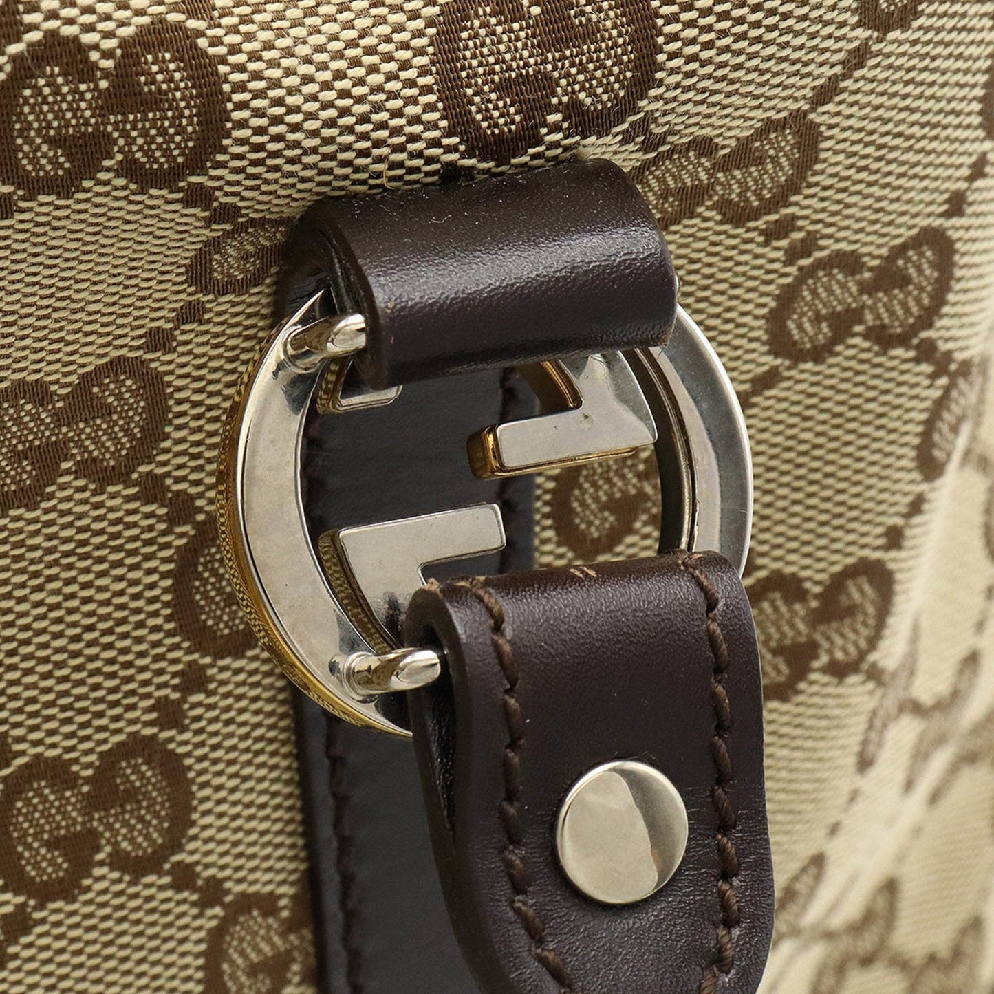 Gucci Gg Canvas  Leather Tote Bag ()