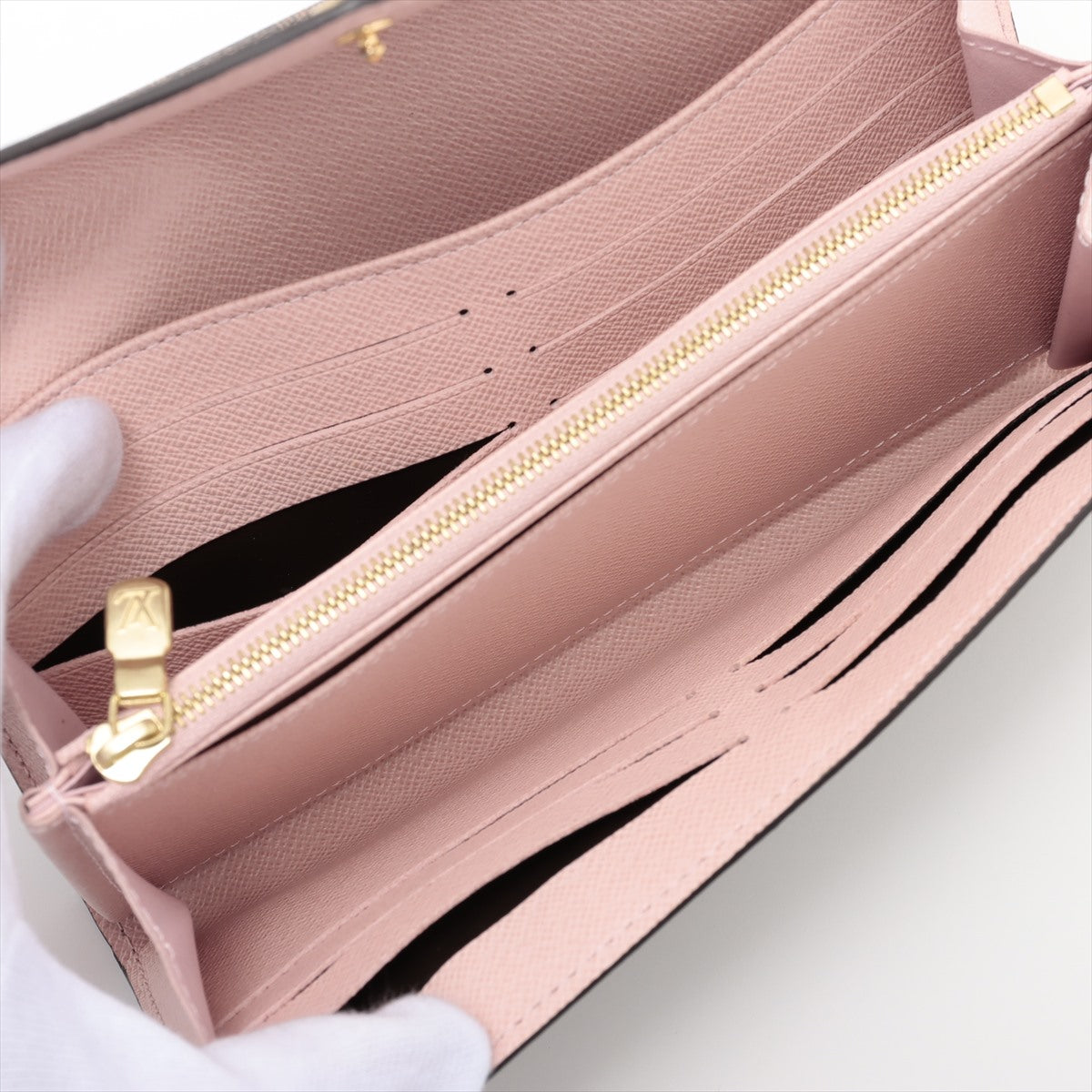 Louis Vuitton Monogram Portfoliosara N60114 Rose Valerie Wallet