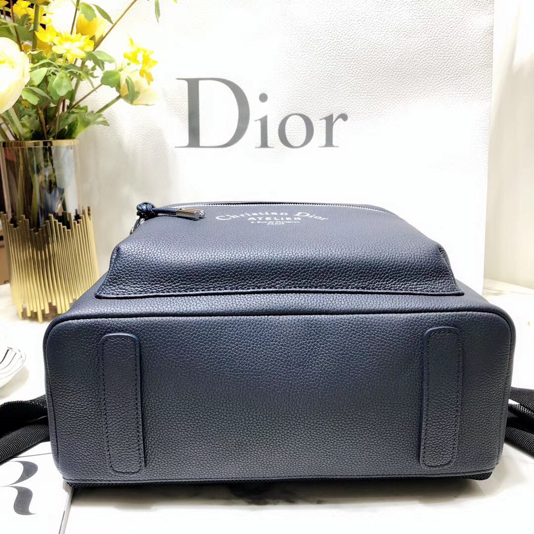 Luxury DiorRider Rucksack Backpack In Navy Blue Calfskin