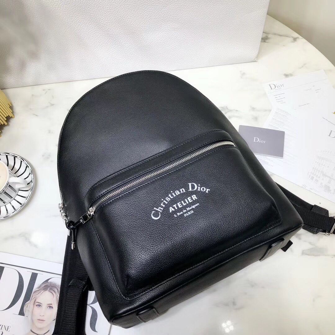 Luxury DiorRider Rucksack Backpack In Black Calfskin